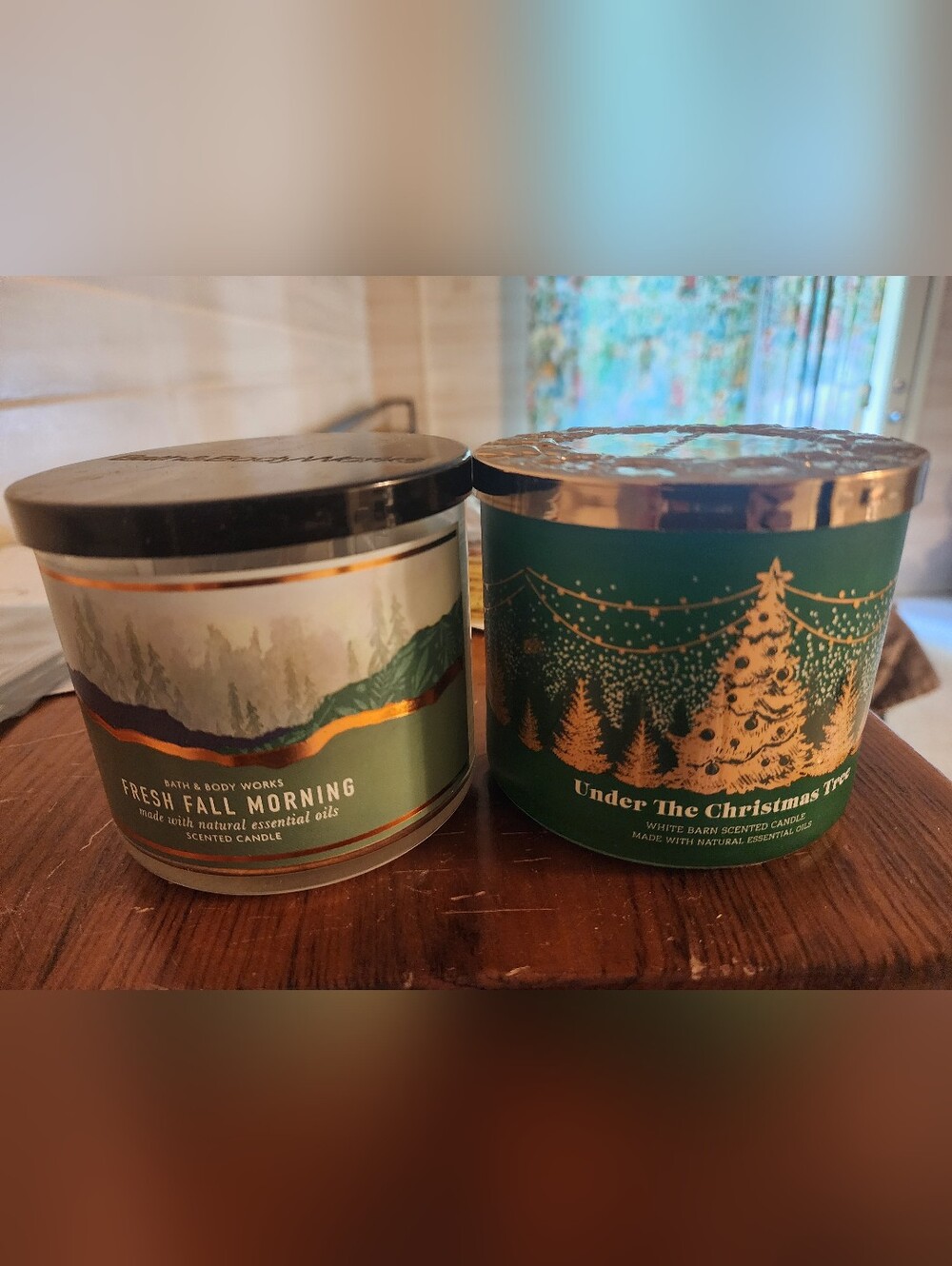 2 Bath & Body Works Candles Fresh Fall Morning, Under The Christmas Tree 3 Wick